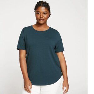 Universal Standard Tee Rex Women's S 14-16 T-Shirt Deep Sea Cotton Modal Spandex
